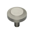 This is an image of a Heritage Brass - Cabinet Knob Ridge Design 32mm Satin Nickel Finish, c3956-32-sn that is available to order from T.H Wiggans Ironmongery in Kendal.
