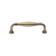 This is an image of a Heritage Brass - Cabinet Pull Henley Traditional Design 102mm CTC Antique Brass Fin, c3960-102-at that is available to order from T.H Wiggans Ironmongery in Kendal.