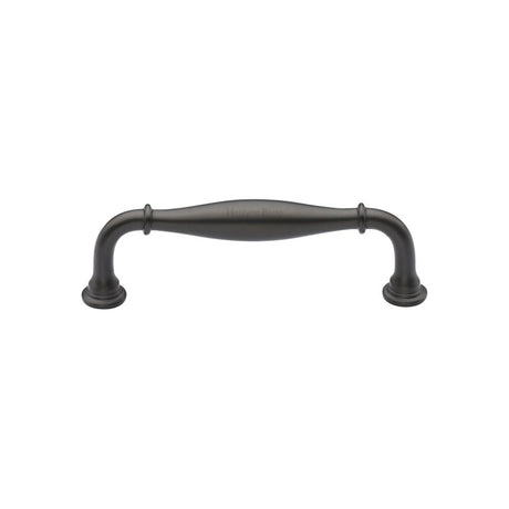 This is an image of a Heritage Brass - Cabinet Pull Henley Traditional Design 102mm CTC Matt Bronze Fi, c3960-102-mb that is available to order from T.H Wiggans Ironmongery in Kendal.