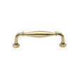 This is an image of a Heritage Brass - Cabinet Pull Henley Traditional Design 102mm CTC Polished Brass Fin, c3960-102-pb that is available to order from T.H Wiggans Ironmongery in Kendal.