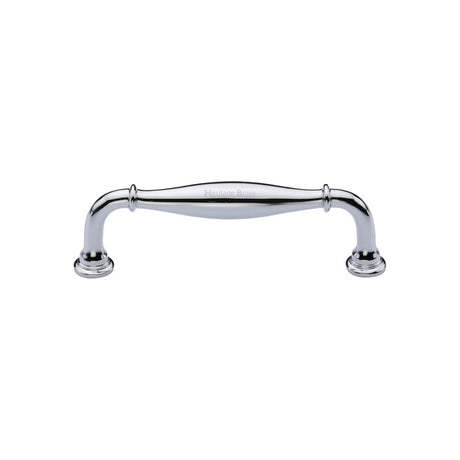 This is an image of a Heritage Brass - Cabinet Pull Henley Traditional Design 102mm CTC Polished Chrome Fi, c3960-102-pc that is available to order from T.H Wiggans Ironmongery in Kendal.