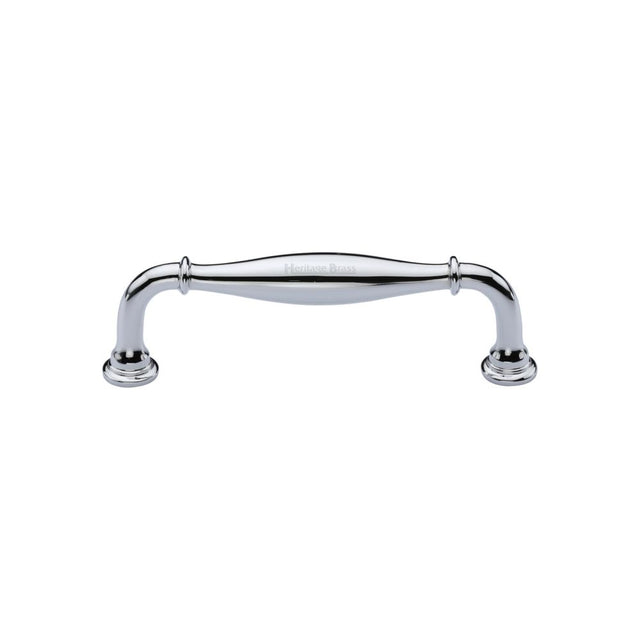 This is an image of a Heritage Brass - Cabinet Pull Henley Traditional Design 102mm CTC Polished Chrome Fi, c3960-102-pc that is available to order from T.H Wiggans Ironmongery in Kendal.