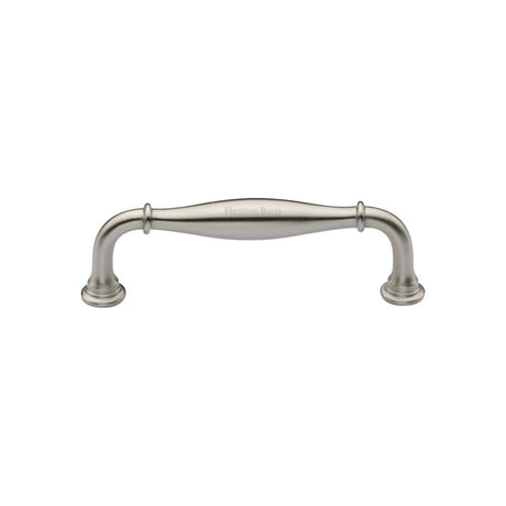This is an image of a Heritage Brass - Cabinet Pull Henley Traditional Design 102mm CTC Satin Nickel Fi, c3960-102-sn that is available to order from T.H Wiggans Ironmongery in Kendal.