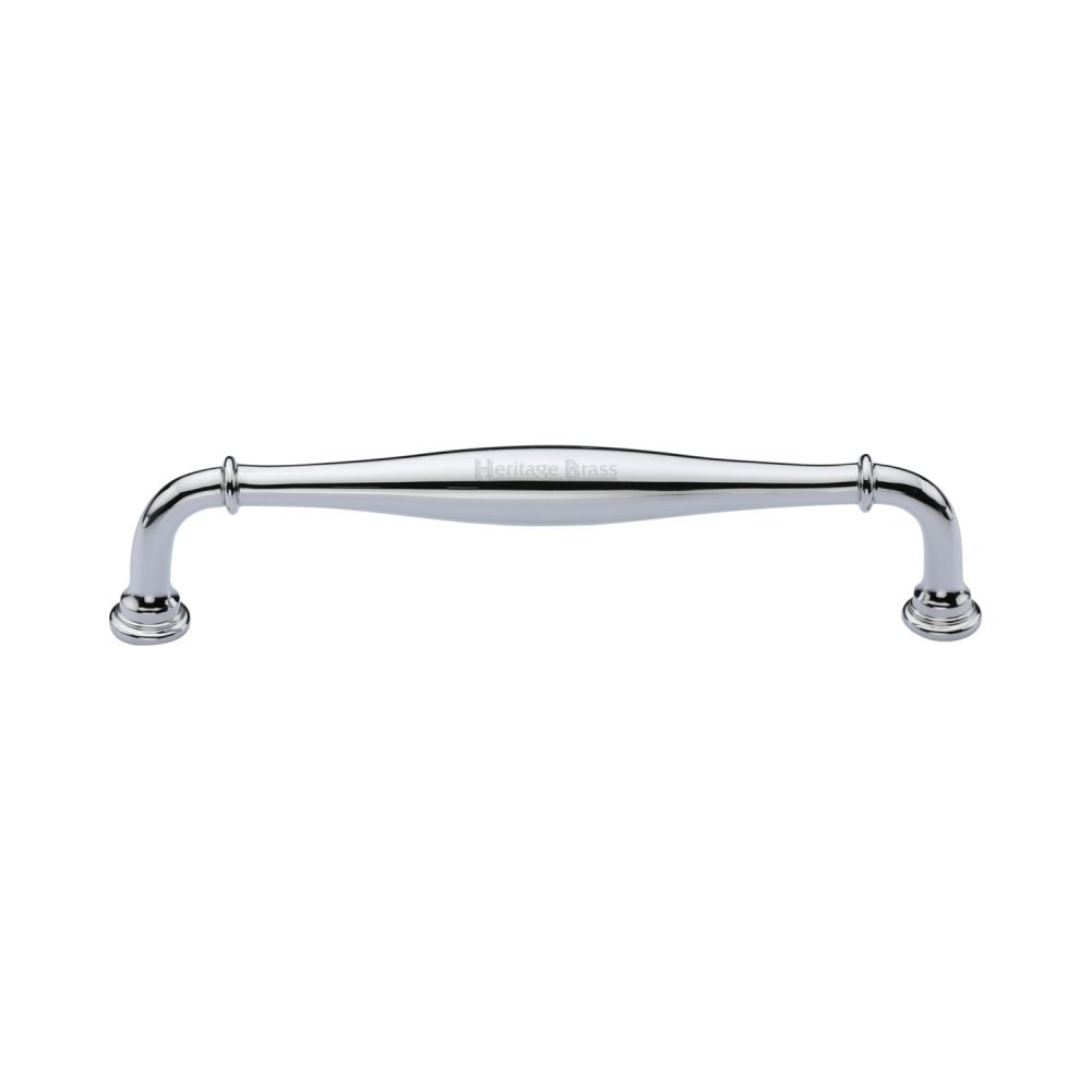 This is an image of a Heritage Brass - Cabinet Pull Henley Traditional Design 152mm CTC Polished Chrome Fi, c3960-152-pc that is available to order from T.H Wiggans Ironmongery in Kendal.