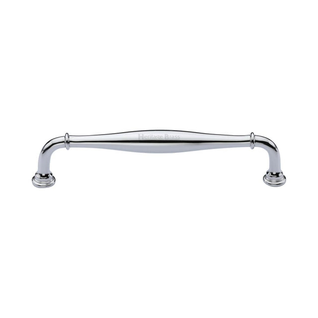 This is an image of a Heritage Brass - Cabinet Pull Henley Traditional Design 152mm CTC Polished Chrome Fi, c3960-152-pc that is available to order from T.H Wiggans Ironmongery in Kendal.