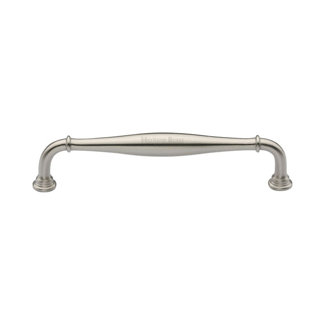 This is an image of a Heritage Brass - Cabinet Pull Henley Traditional Design 152mm CTC Satin Nickel Fi, c3960-152-sn that is available to order from T.H Wiggans Ironmongery in Kendal.