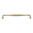 This is an image of a Heritage Brass - Cabinet Pull Henley Traditional Design 203mm CTC Polished Brass Fin, c3960-203-pb that is available to order from T.H Wiggans Ironmongery in Kendal.