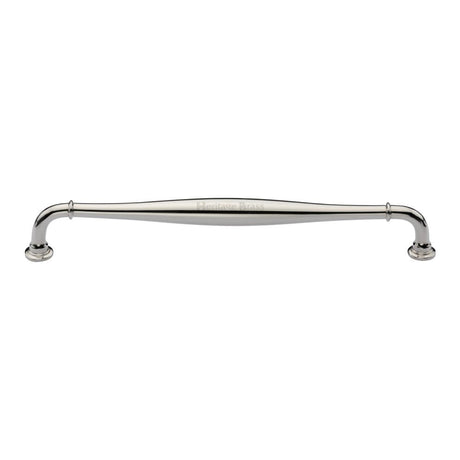 This is an image of a Heritage Brass - Cabinet Pull Henley Traditional Design 203mm CTC Polished Nickel Fi, c3960-203-pnf that is available to order from T.H Wiggans Ironmongery in Kendal.