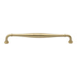 This is an image of a Heritage Brass - Cabinet Pull Henley Traditional Design 203mm CTC Satin Brass Fin, c3960-203-sb that is available to order from T.H Wiggans Ironmongery in Kendal.