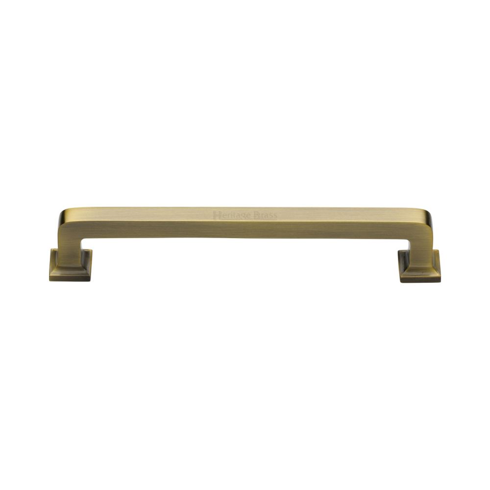 This is an image of a Heritage Brass - Cabinet Pull Square Vintage Design 152mm CTC Antique Finish, c3964-152-at that is available to order from T.H Wiggans Ironmongery in Kendal.