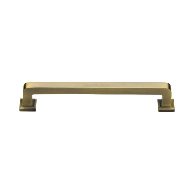 This is an image of a Heritage Brass - Cabinet Pull Square Vintage Design 152mm CTC Antique Finish, c3964-152-at that is available to order from T.H Wiggans Ironmongery in Kendal.