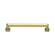 This is an image of a Heritage Brass - Cabinet Pull Square Vintage Design 152mm CTC Polished Brass Finish, c3964-152-pb that is available to order from T.H Wiggans Ironmongery in Kendal.