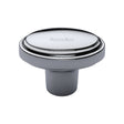 This is an image of a Heritage Brass - Cabinet Knob Stepped Oval Design 41mm Polished Chrome Finish, c3975-pc that is available to order from T.H Wiggans Ironmongery in Kendal.