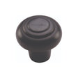 This is an image of a Heritage Brass - Cabinet Knob Round Bead Design 32mm Matt Black Finish, c3985-32-bkmt that is available to order from T.H Wiggans Ironmongery in Kendal.