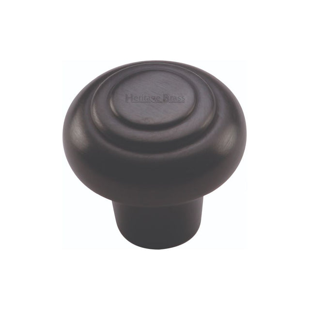 This is an image of a Heritage Brass - Cabinet Knob Round Bead Design 32mm Matt Black Finish, c3985-32-bkmt that is available to order from T.H Wiggans Ironmongery in Kendal.