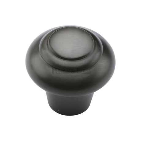 This is an image of a Heritage Brass - Cabinet Knob Round Bead Design 32mm Matt Bronze Finish, c3985-32-mb that is available to order from T.H Wiggans Ironmongery in Kendal.