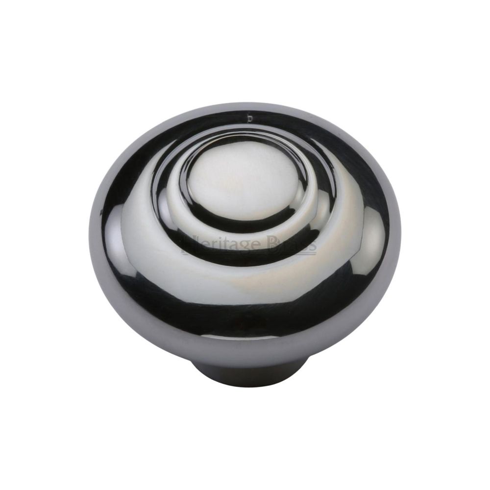 This is an image of a Heritage Brass - Cabinet Knob Round Bead Design 32mm Polished Chrome Finish, c3985-32-pc that is available to order from T.H Wiggans Ironmongery in Kendal.