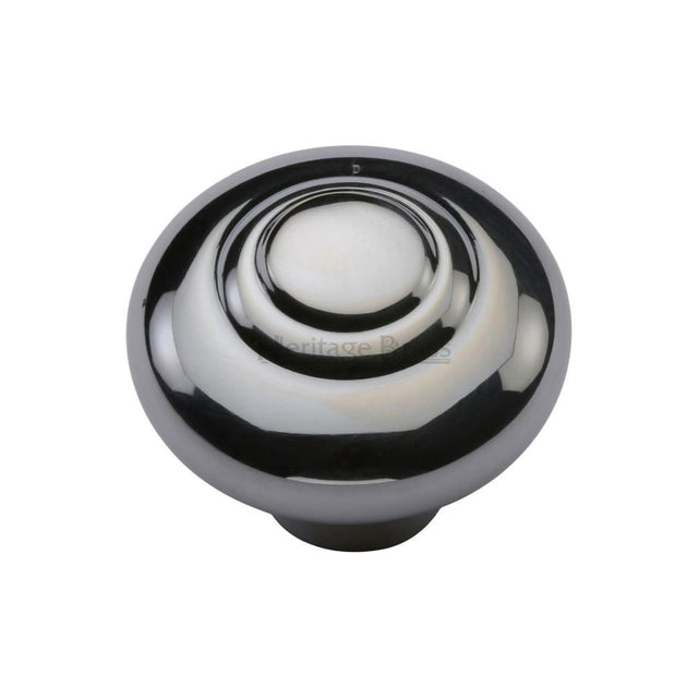 This is an image of a Heritage Brass - Cabinet Knob Round Bead Design 32mm Polished Chrome Finish, c3985-32-pc that is available to order from T.H Wiggans Ironmongery in Kendal.