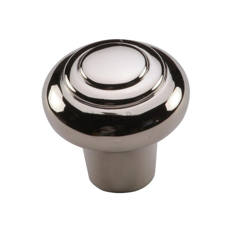 This is an image of a Heritage Brass - Cabinet Knob Round Bead Design 32mm Polished Nickel Finish, c3985-32-pnf that is available to order from T.H Wiggans Ironmongery in Kendal.
