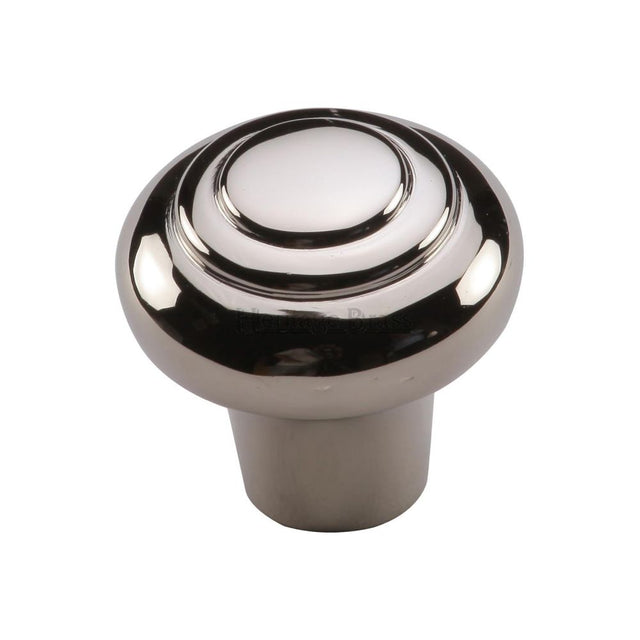 This is an image of a Heritage Brass - Cabinet Knob Round Bead Design 32mm Polished Nickel Finish, c3985-32-pnf that is available to order from T.H Wiggans Ironmongery in Kendal.