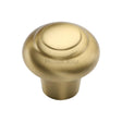 This is an image of a Heritage Brass - Cabinet Knob Round Bead Design 32mm Satin Brass Finish, c3985-32-sb that is available to order from T.H Wiggans Ironmongery in Kendal.