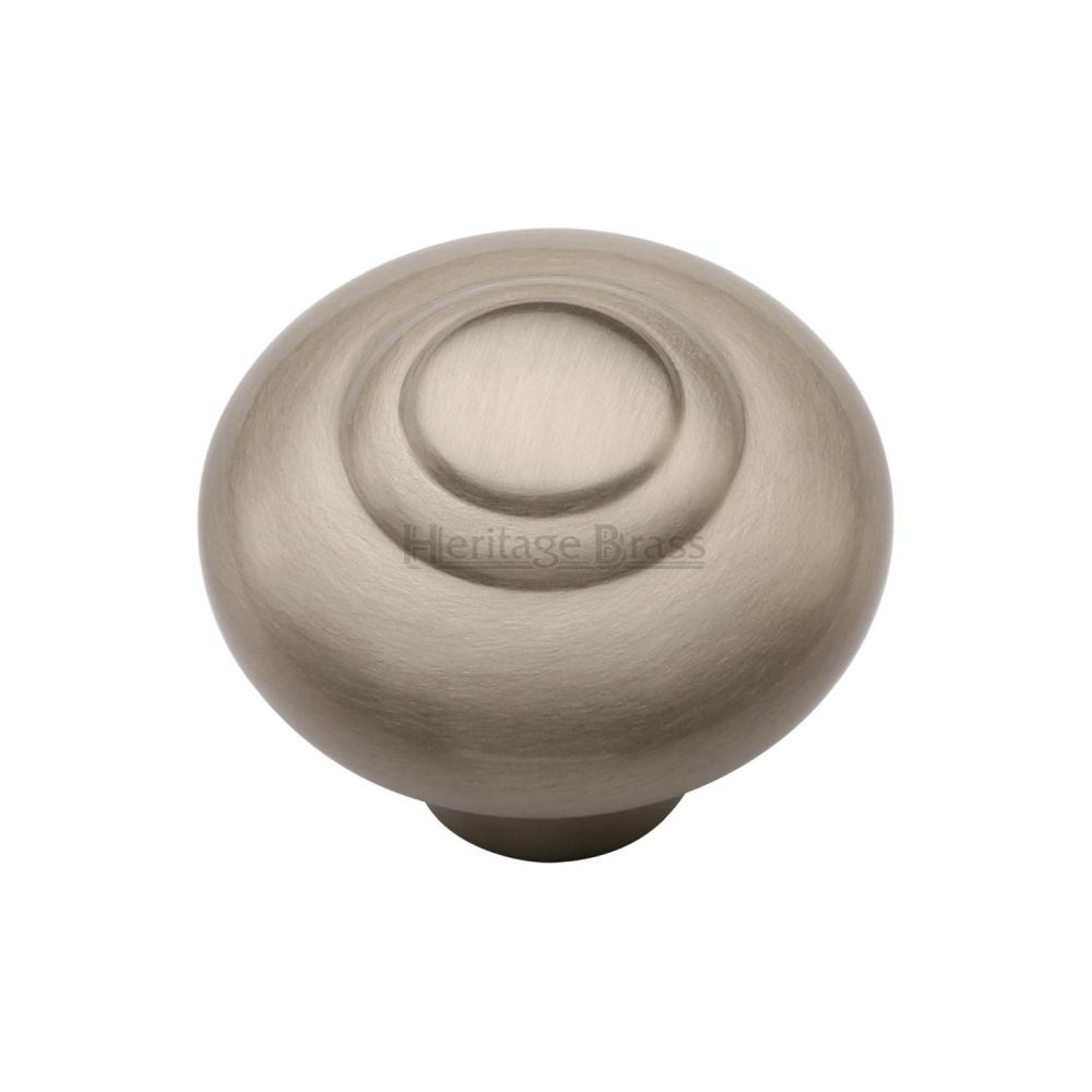 This is an image of a Heritage Brass - Cabinet Knob Round Bead Design 32mm Satin Nickel Finish, c3985-32-sn that is available to order from T.H Wiggans Ironmongery in Kendal.