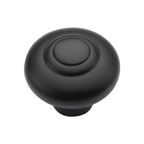 This is an image of a Heritage Brass - Cabinet Knob Round Bead Design 38mm Matt Black Finish, c3985-38-bkmt that is available to order from T.H Wiggans Ironmongery in Kendal.