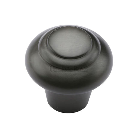This is an image of a Heritage Brass - Cabinet Knob Round Bead Design 38mm Matt Bronze Finish, c3985-38-mb that is available to order from T.H Wiggans Ironmongery in Kendal.