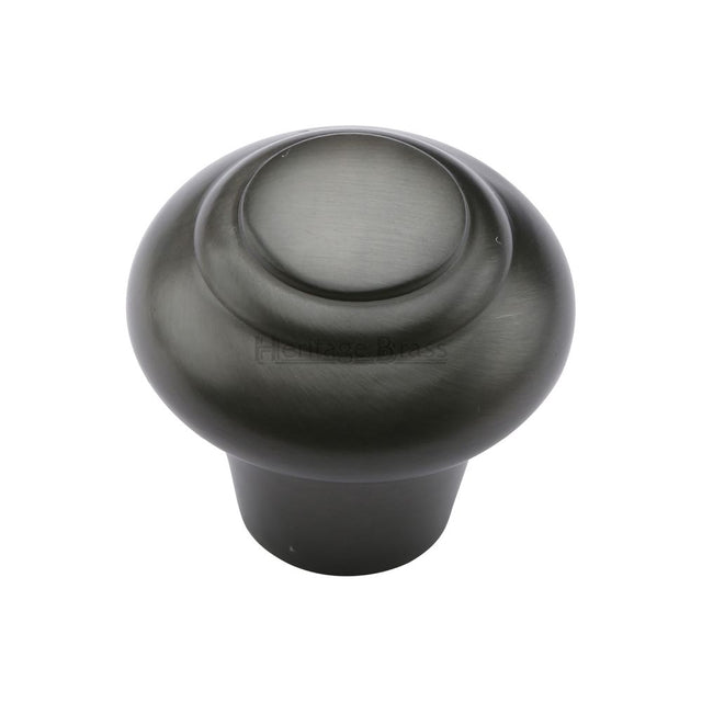 This is an image of a Heritage Brass - Cabinet Knob Round Bead Design 38mm Matt Bronze Finish, c3985-38-mb that is available to order from T.H Wiggans Ironmongery in Kendal.
