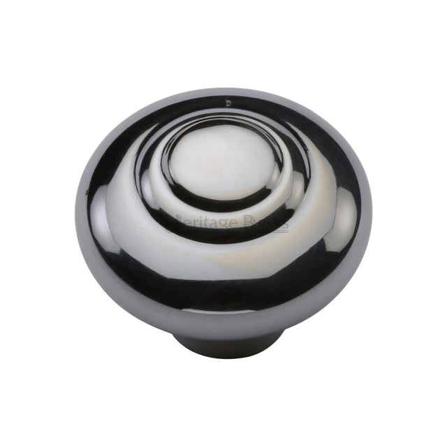 This is an image of a Heritage Brass - Cabinet Knob Round Bead Design 38mm Polished Chrome Finish, c3985-38-pc that is available to order from T.H Wiggans Ironmongery in Kendal.