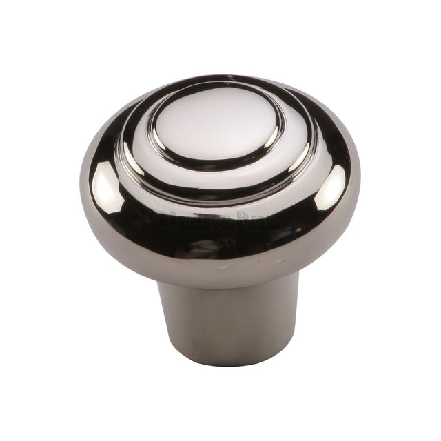 This is an image of a Heritage Brass - Cabinet Knob Round Bead Design 38mm Polished Nickel Finish, c3985-38-pnf that is available to order from T.H Wiggans Ironmongery in Kendal.