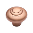 This is an image of a Heritage Brass - Cabinet Knob Round Bead Design 38mm Satin Rose Gold Finish, c3985-38-srg that is available to order from T.H Wiggans Ironmongery in Kendal.