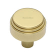 This is an image of a Heritage Brass - Cabinet Knob Round Deco Design 32mm Polished Brass Finish, c3987-32-pb that is available to order from T.H Wiggans Ironmongery in Kendal.