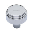 This is an image of a Heritage Brass - Cabinet Knob Round Deco Design 32mm Polished Chrome Finish, c3987-32-pc that is available to order from T.H Wiggans Ironmongery in Kendal.