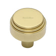 This is an image of a Heritage Brass - Cabinet Knob Round Deco Design 38mm Polished Brass Finish, c3987-38-pb that is available to order from T.H Wiggans Ironmongery in Kendal.