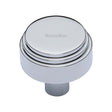 This is an image of a Heritage Brass - Cabinet Knob Round Deco Design 38mm Polished Chrome Finish, c3987-38-pc that is available to order from T.H Wiggans Ironmongery in Kendal.