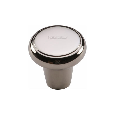 This is an image of a Heritage Brass - Cabinet Knob Round Edge Design 32mm Polished Nickel Finish, c3990-32-pnf that is available to order from T.H Wiggans Ironmongery in Kendal.
