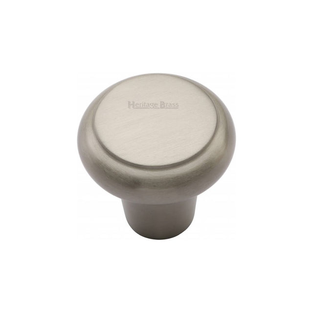 This is an image of a Heritage Brass - Cabinet Knob Round Edge Design 32mm Satin Nickel Finish, c3990-32-sn that is available to order from T.H Wiggans Ironmongery in Kendal.