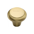 This is an image of a Heritage Brass - Cabinet Knob Round Edge Design 38mm Satin Brass Finish, c3990-38-sb that is available to order from T.H Wiggans Ironmongery in Kendal.