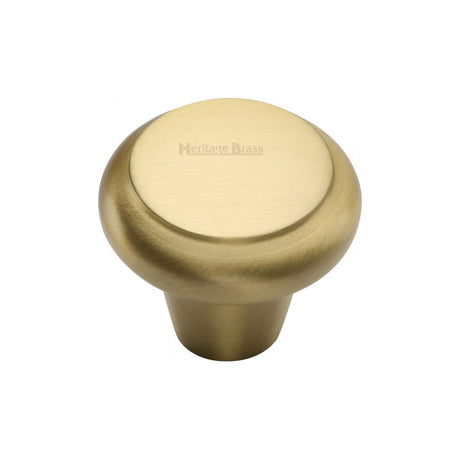 This is an image of a Heritage Brass - Cabinet Knob Round Edge Design 38mm Satin Brass Finish, c3990-38-sb that is available to order from T.H Wiggans Ironmongery in Kendal.