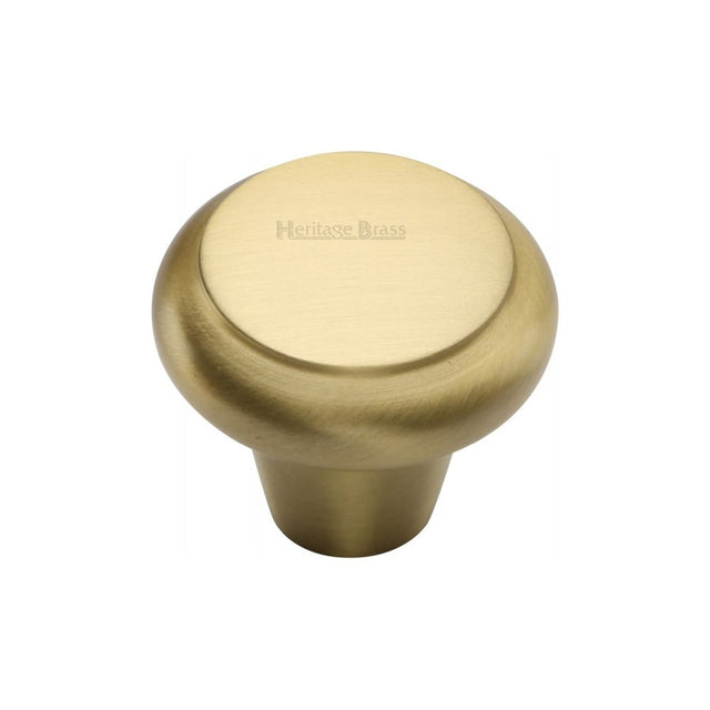 This is an image of a Heritage Brass - Cabinet Knob Round Edge Design 38mm Satin Brass Finish, c3990-38-sb that is available to order from T.H Wiggans Ironmongery in Kendal.