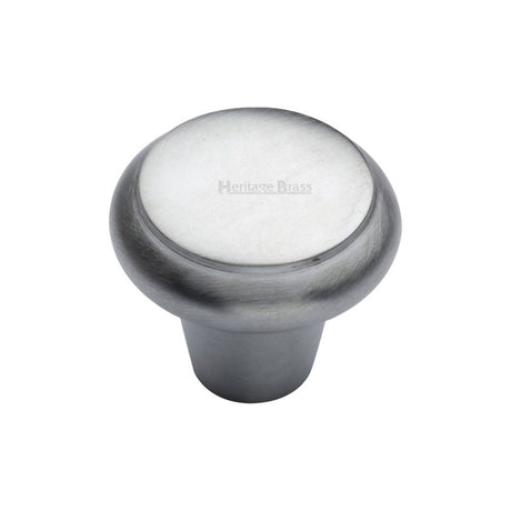 This is an image of a Heritage Brass - Cabinet Knob Round Edge Design 38mm Satin Chrome Finish, c3990-38-sc that is available to order from T.H Wiggans Ironmongery in Kendal.