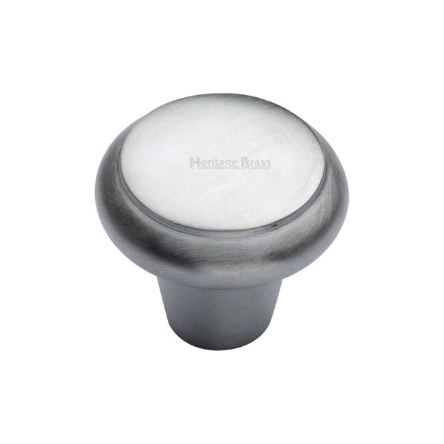 This is an image of a Heritage Brass - Cabinet Knob Round Edge Design 38mm Satin Chrome Finish, c3990-38-sc that is available to order from T.H Wiggans Ironmongery in Kendal.