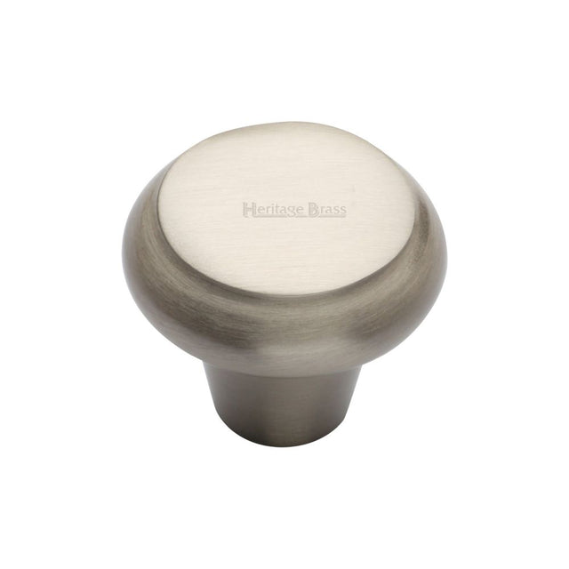This is an image of a Heritage Brass - Cabinet Knob Round Edge Design 38mm Satin Nickel Finish, c3990-38-sn that is available to order from T.H Wiggans Ironmongery in Kendal.