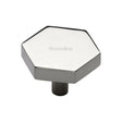 This is an image of a Heritage Brass - Cabinet Knob Hexagon Design 38mm Polished Nickel Finish, c4344-38-pnf that is available to order from T.H Wiggans Ironmongery in Kendal.