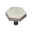 This is an image of a Heritage Brass - Cabinet Knob Hexagon Design 38mm Satin Nickel Finish, c4344-38-sn that is available to order from T.H Wiggans Ironmongery in Kendal.