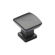 This is an image of a Heritage Brass - Cabinet Knob Plinth Square Design with base 25mm Matt Bronze Fi, c4382-25-mb that is available to order from T.H Wiggans Ironmongery in Kendal.