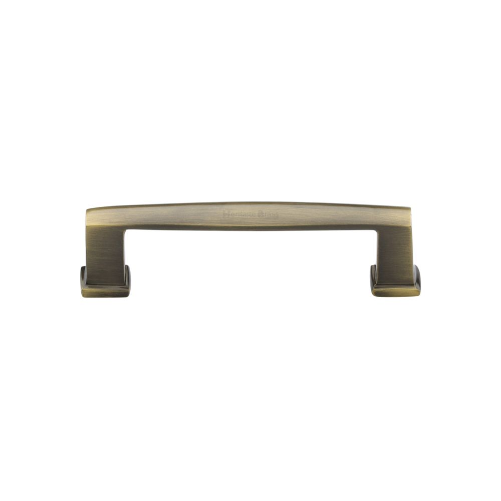 This is an image of a Heritage Brass - Cabinet Pull Vintage Design 102mm CTC Antique Brass Finish, c4384-102-at that is available to order from T.H Wiggans Ironmongery in Kendal.