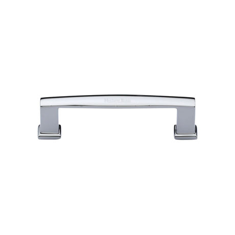 This is an image of a Heritage Brass - Cabinet Pull Vintage Design 102mm CTC Polished Chrome Finish, c4384-102-pc that is available to order from T.H Wiggans Ironmongery in Kendal.