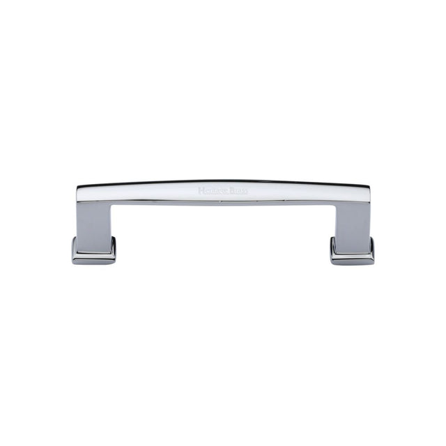 This is an image of a Heritage Brass - Cabinet Pull Vintage Design 102mm CTC Polished Chrome Finish, c4384-102-pc that is available to order from T.H Wiggans Ironmongery in Kendal.